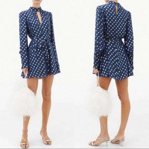 SALONI Blue Polka Dot Mini Dress